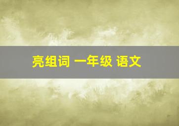 亮组词 一年级 语文